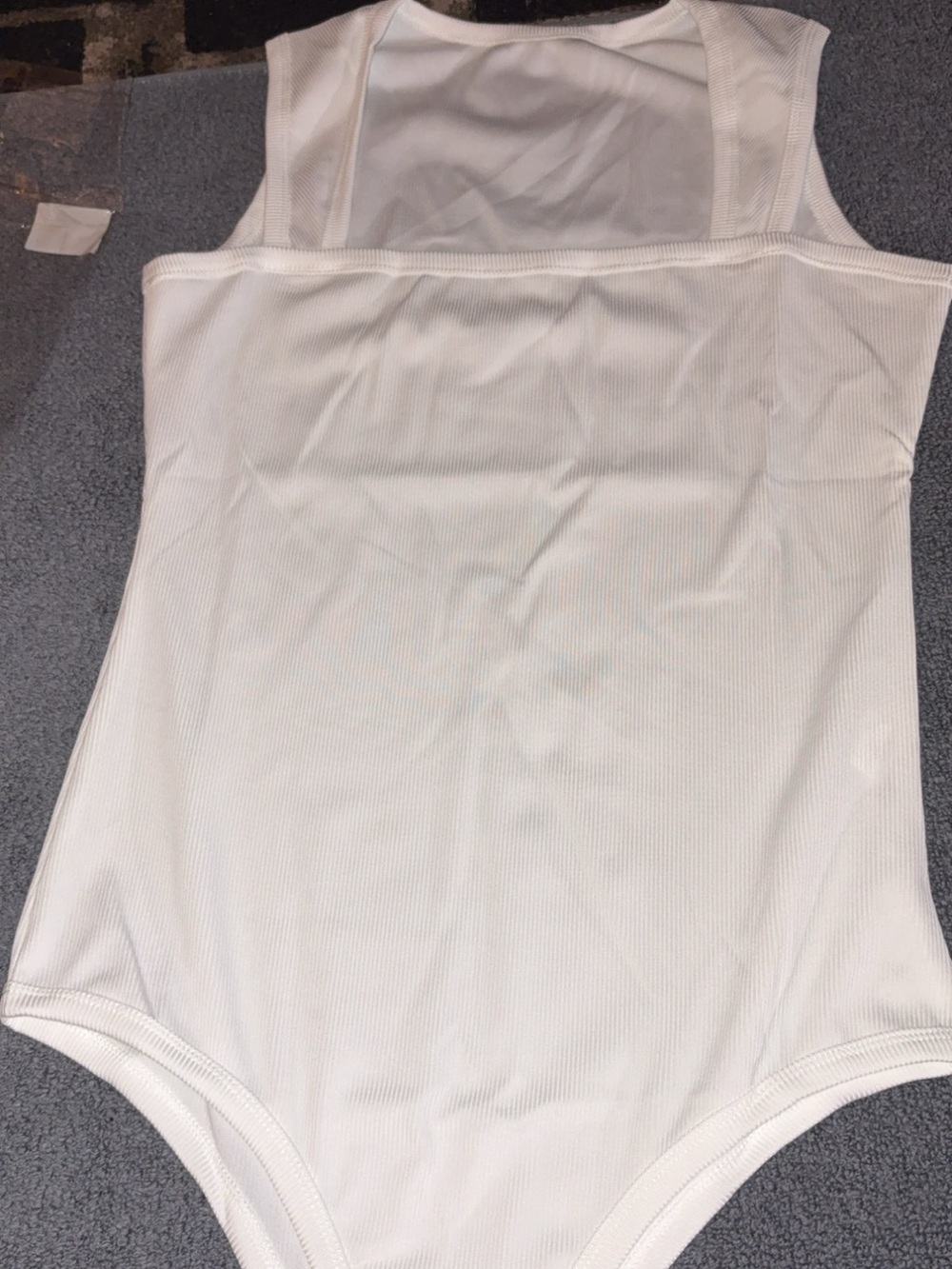 Women's White Ribbed Sleeveless Bodysuit - Smooth Fit